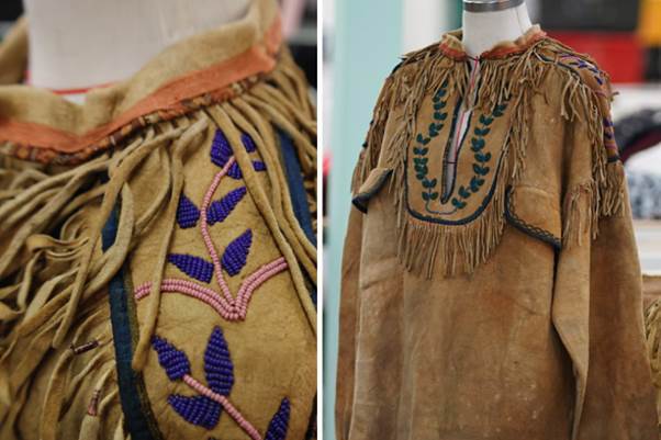 Close-up of a native american clothing

AI-generated content may be incorrect.